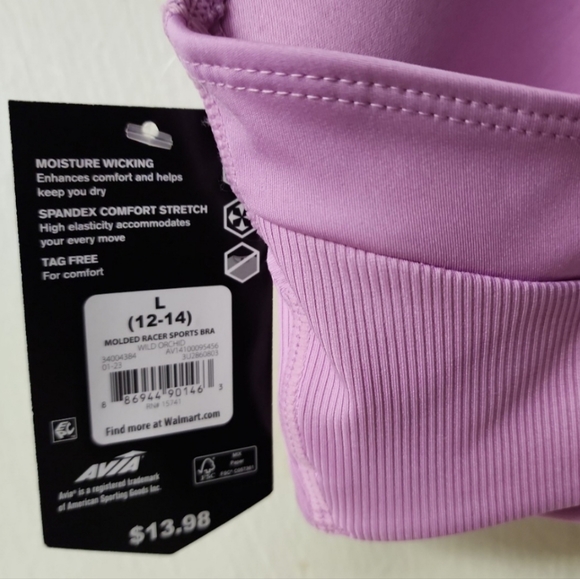 Avia Soft Purple/Pink Racerback Sports Bra - Picture 4 of 6